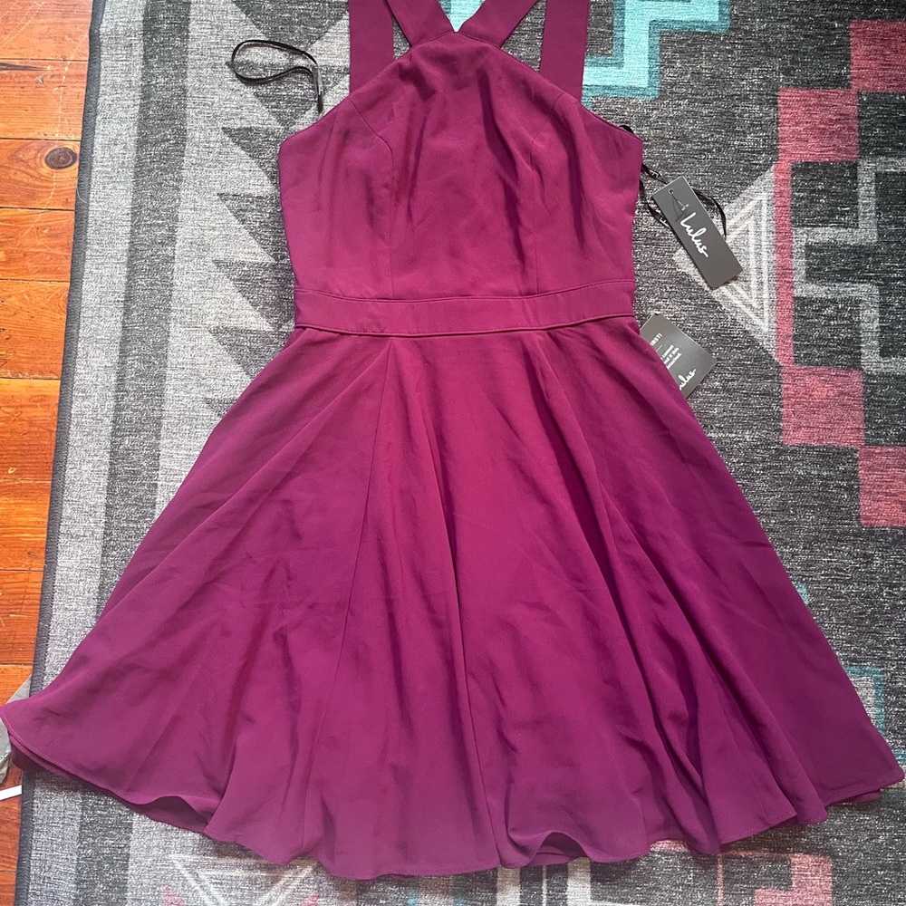 Lulu's Maroon Skater Mini Dress NWT